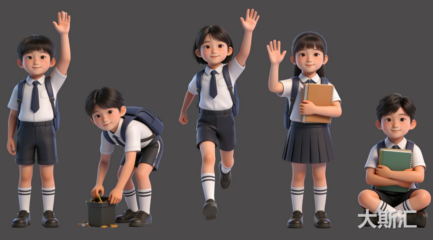 小学生2D人物预览图