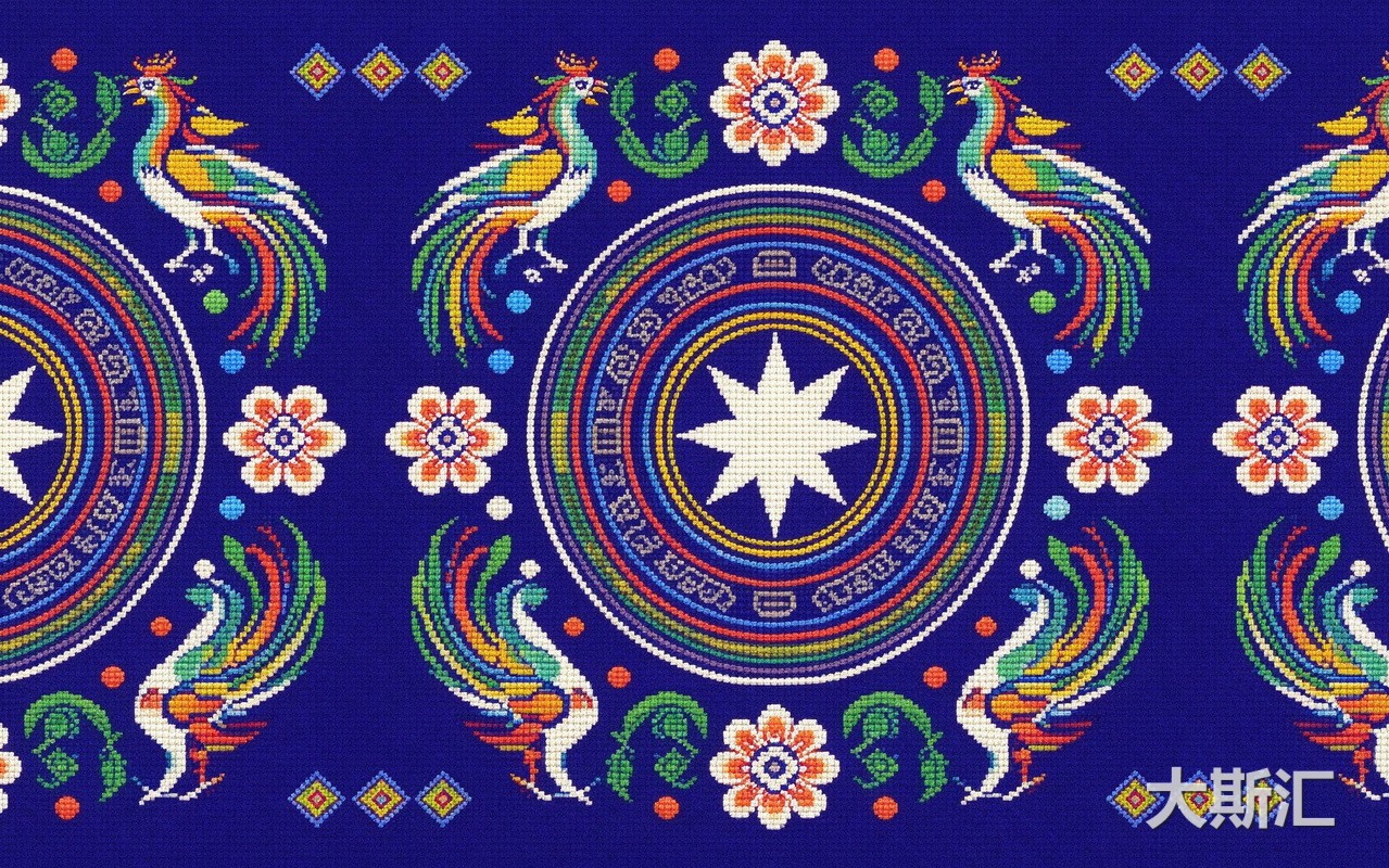 布纹刺绣壮族壮锦纹样贴图预览图