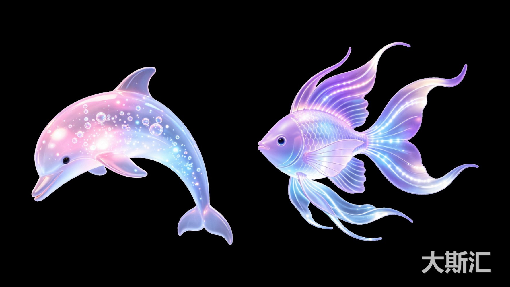 海洋生物夜景灯光海洋动物SU模型