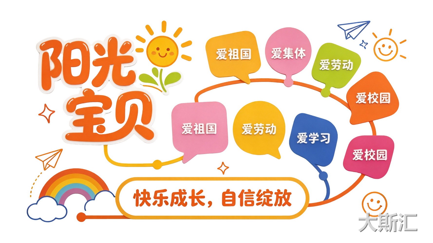 现代校园文化墙童趣装饰SU模型