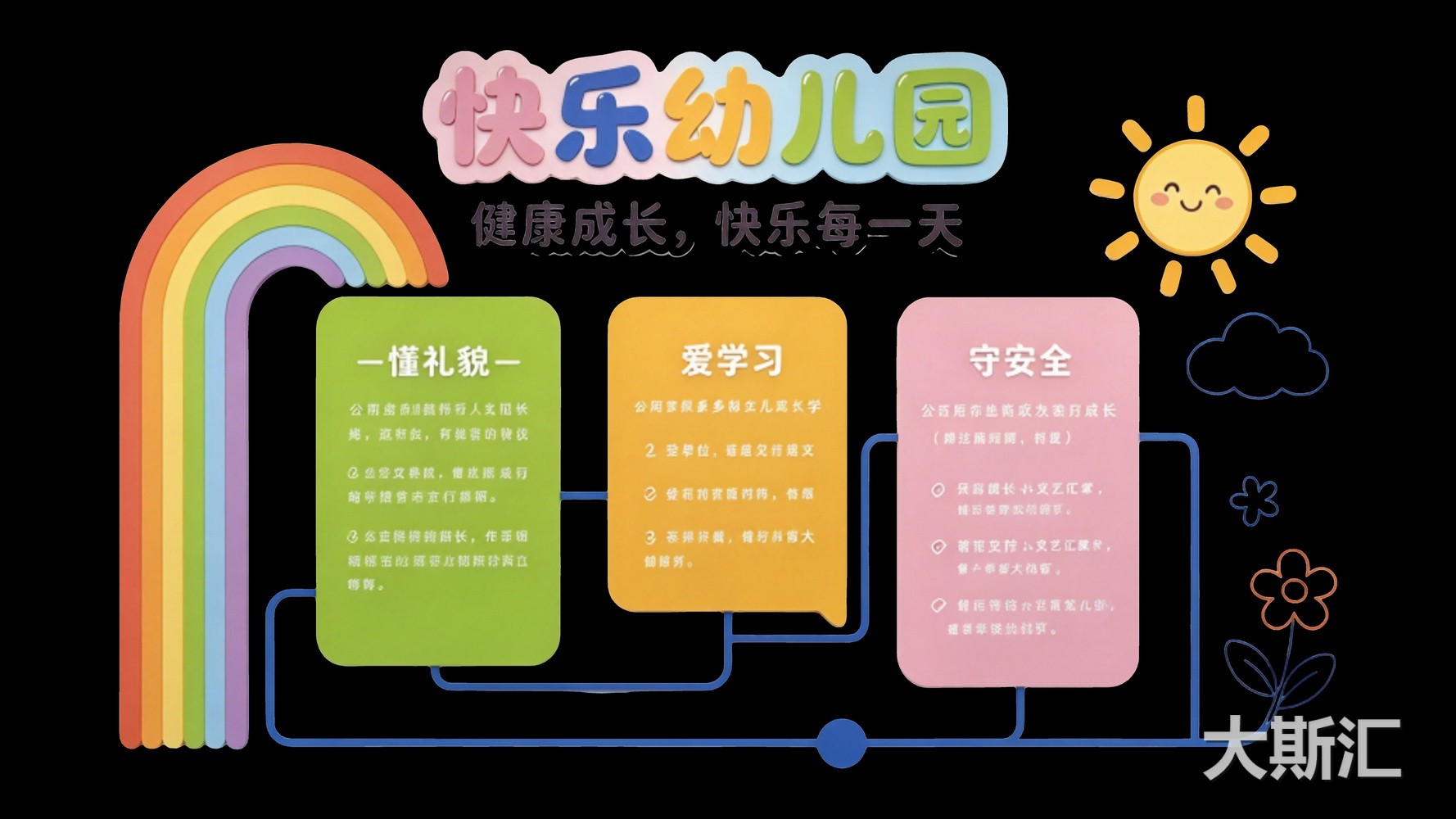 童趣活泼幼儿园 校园 宣传栏 文化墙 SU剪影