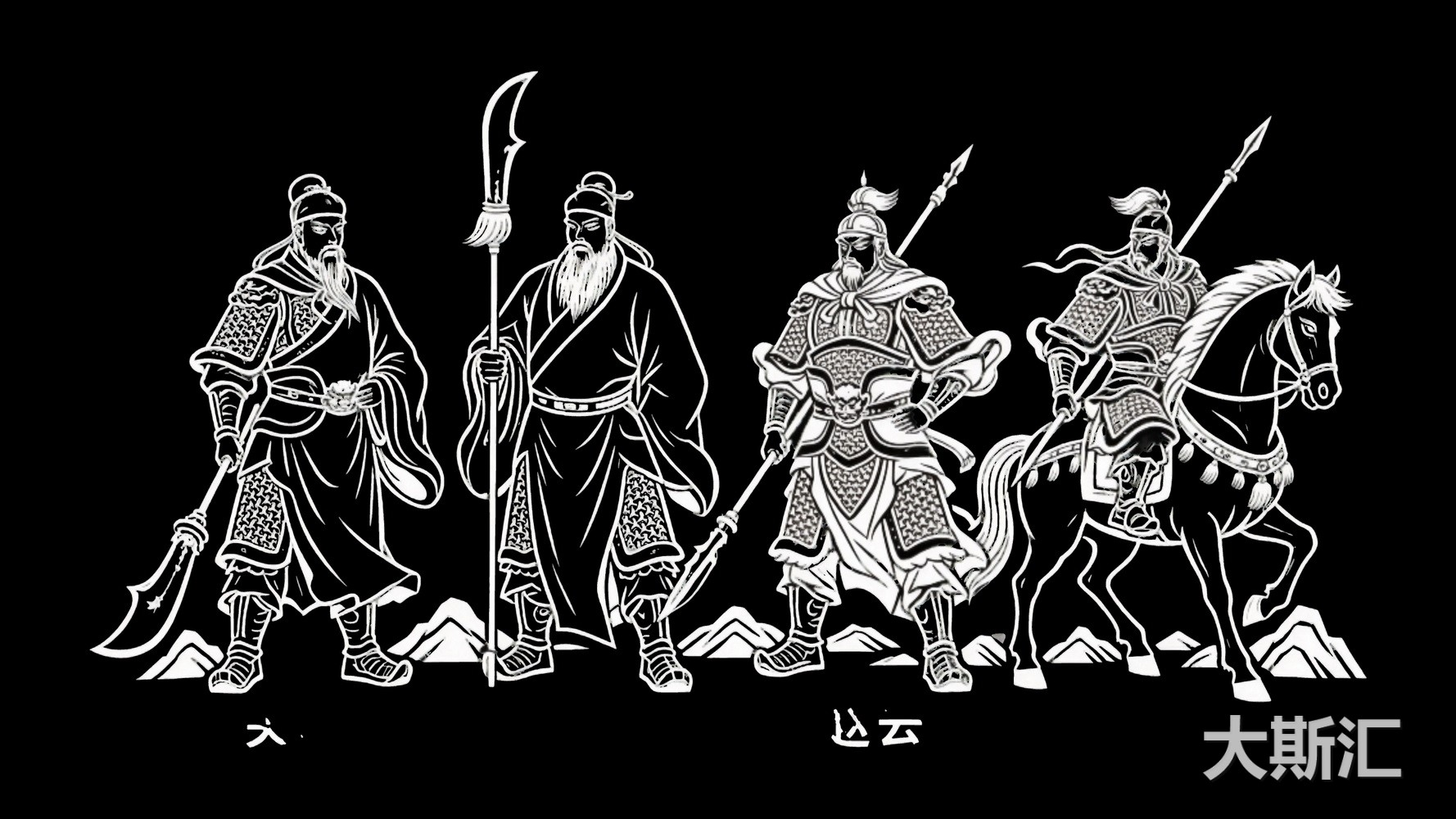古代名人人物SU剪影