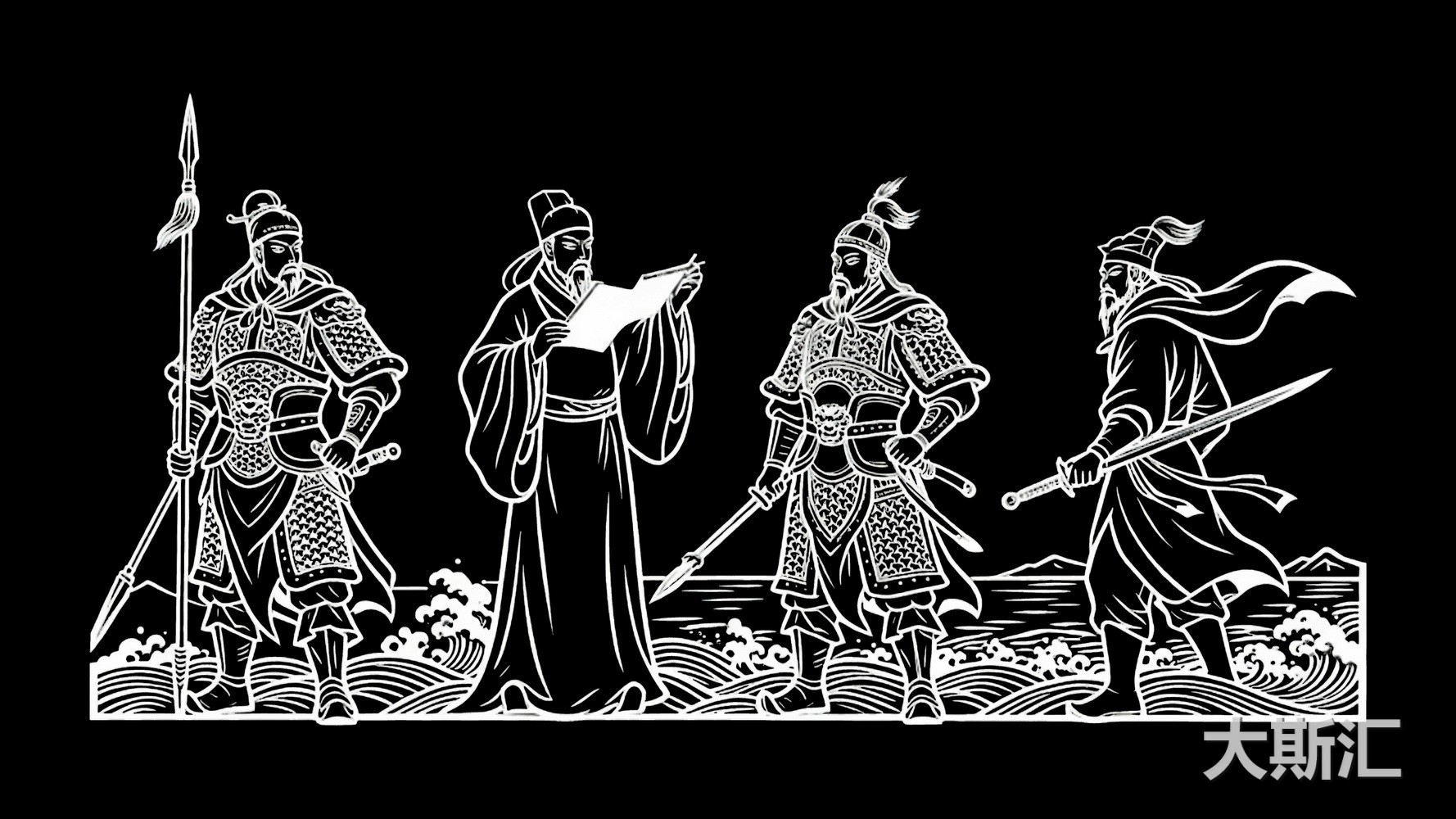 古代名人武将 人物SU模型