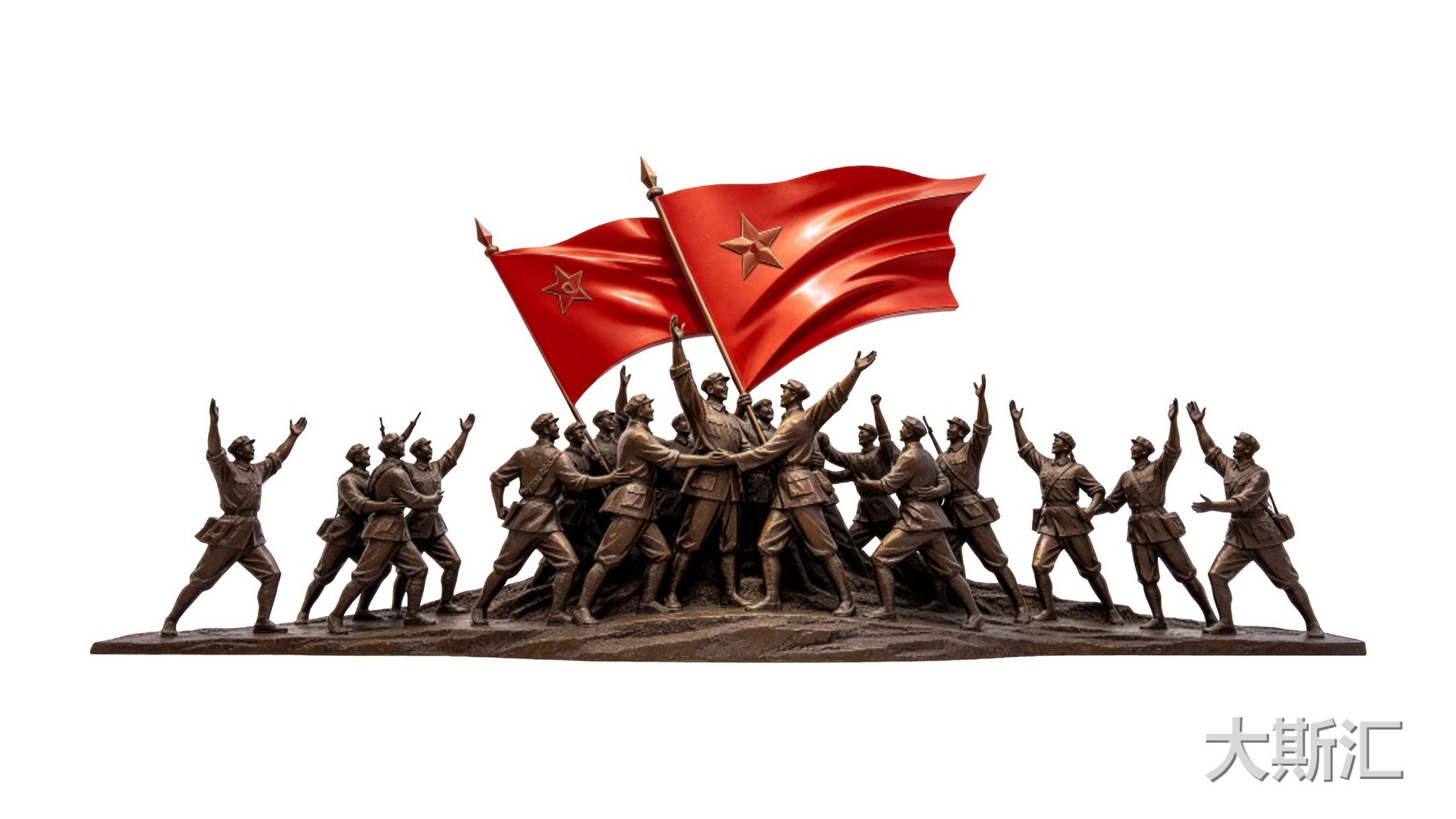 革命群体长征 红军 人物 雕塑 SU剪影
