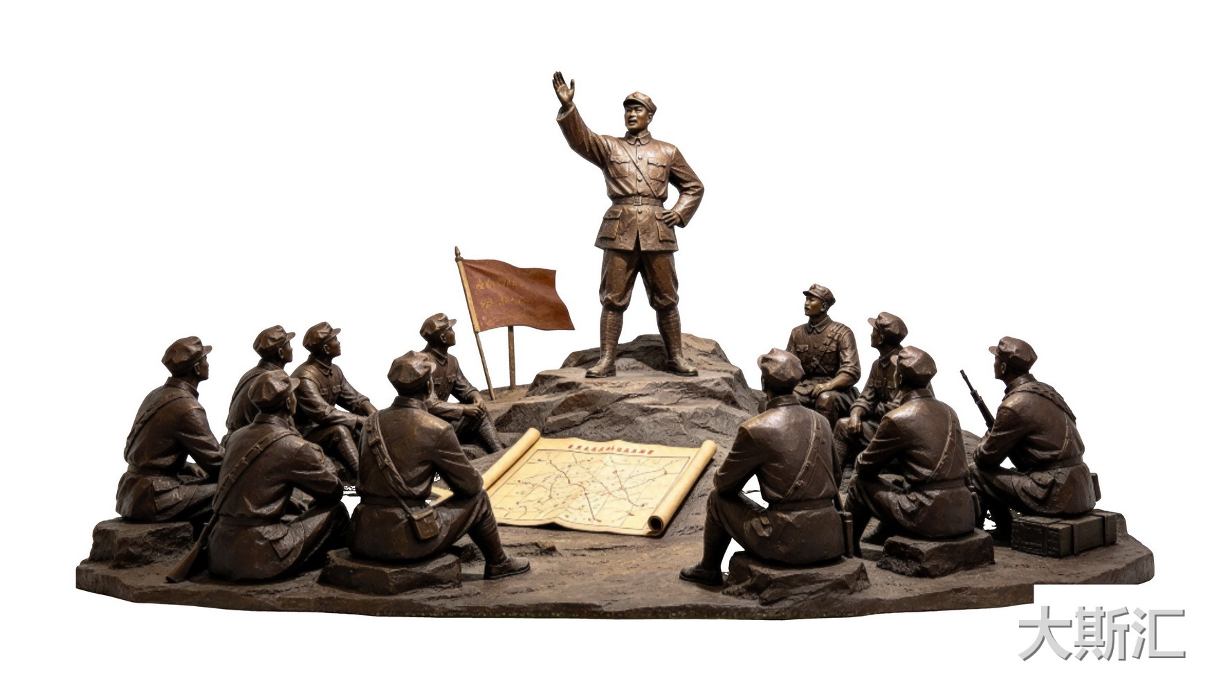 革命时期场景长征 红军 人物 雕塑 SU剪影