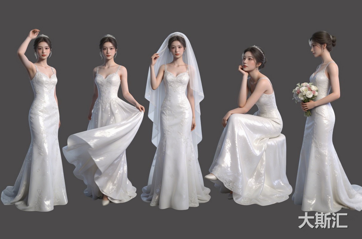 PNG免扣婚纱2D人物预览图