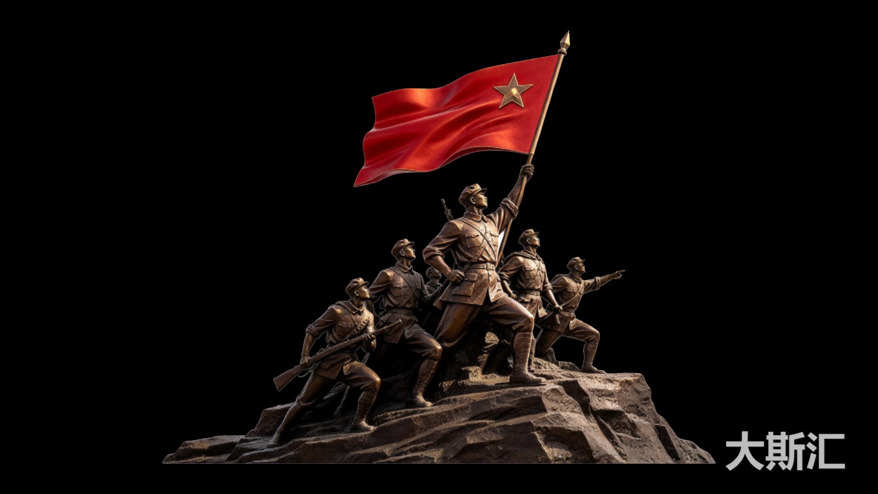 长征红色主题人物 雕塑 SU剪影