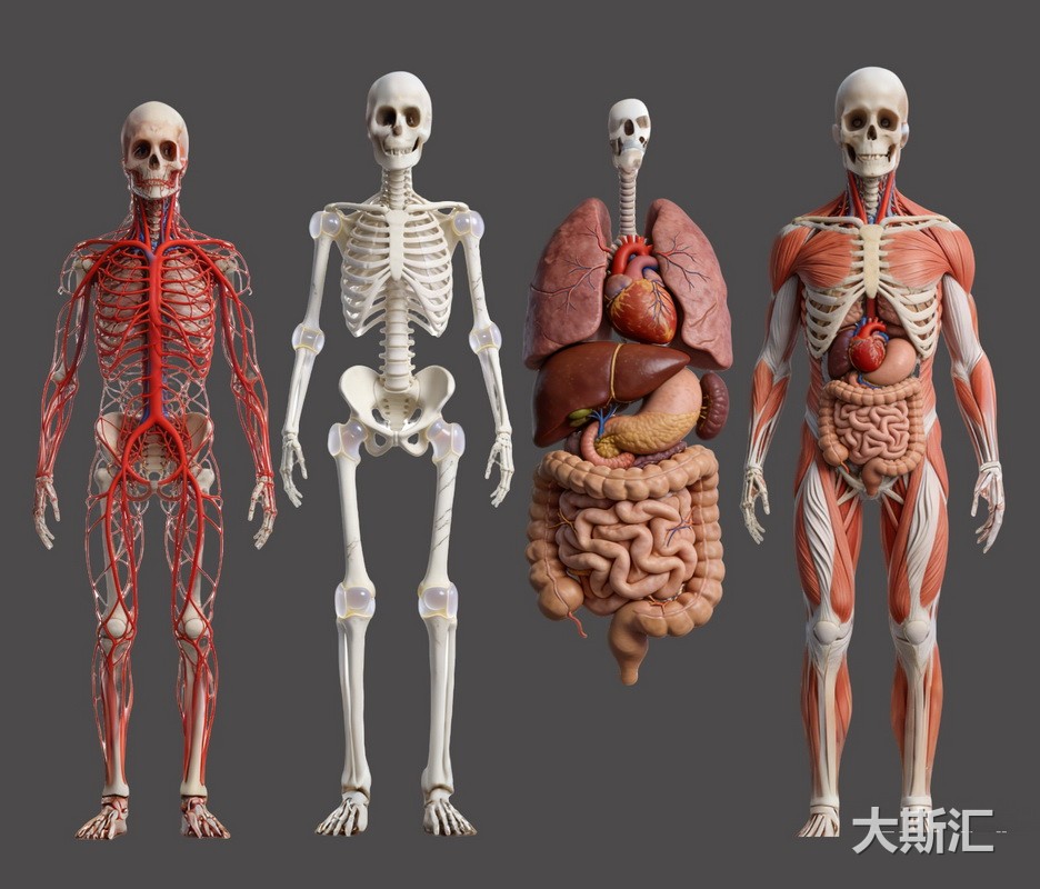 人体器官骨骼血管医学构造图预览图