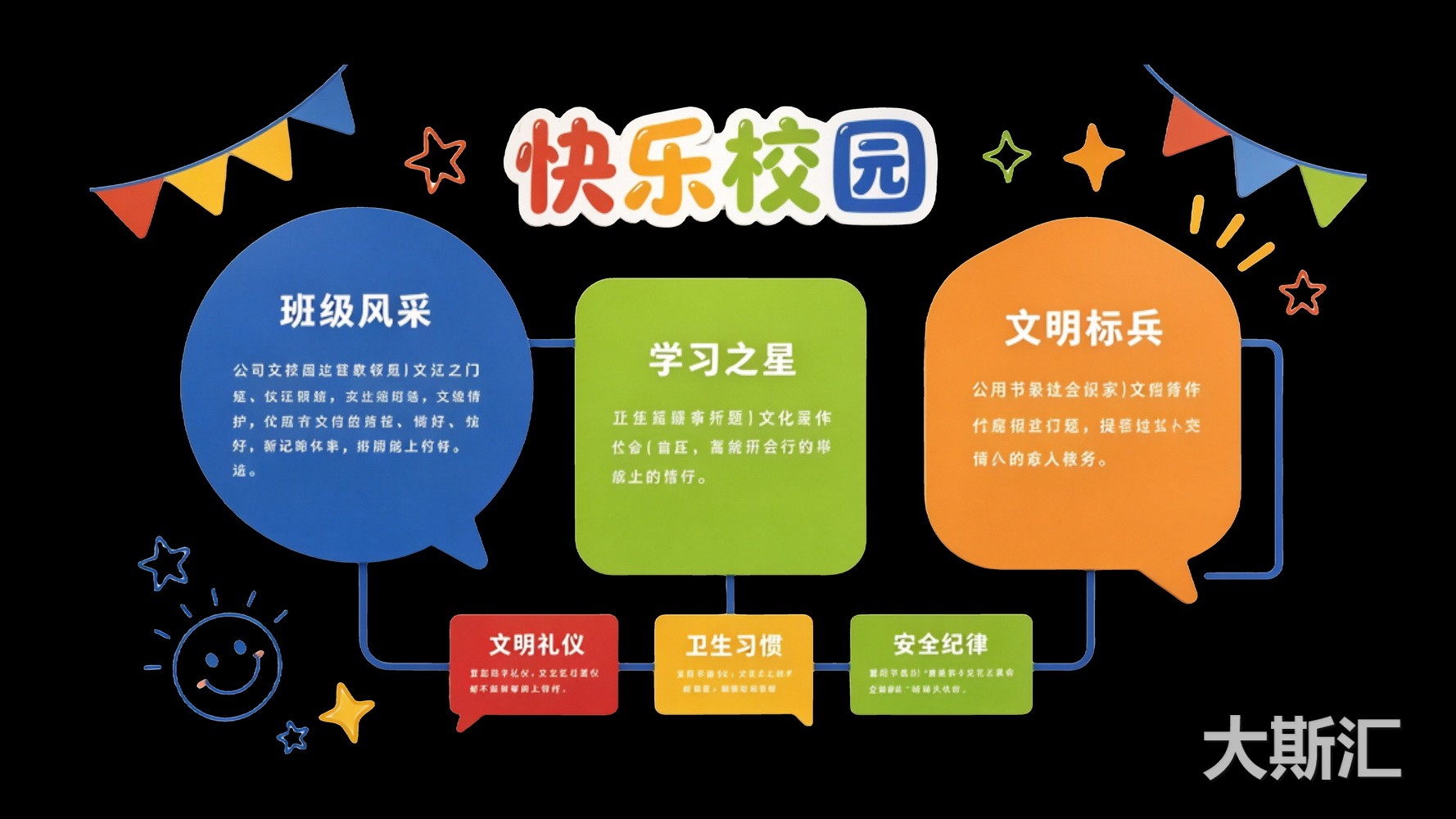 现代校园文化墙班级风采SU模型