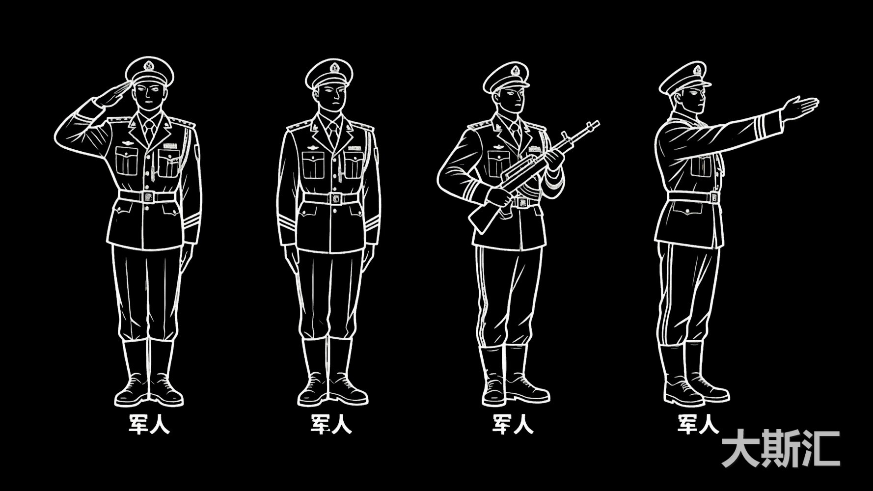 现代军人警察人物SU模型