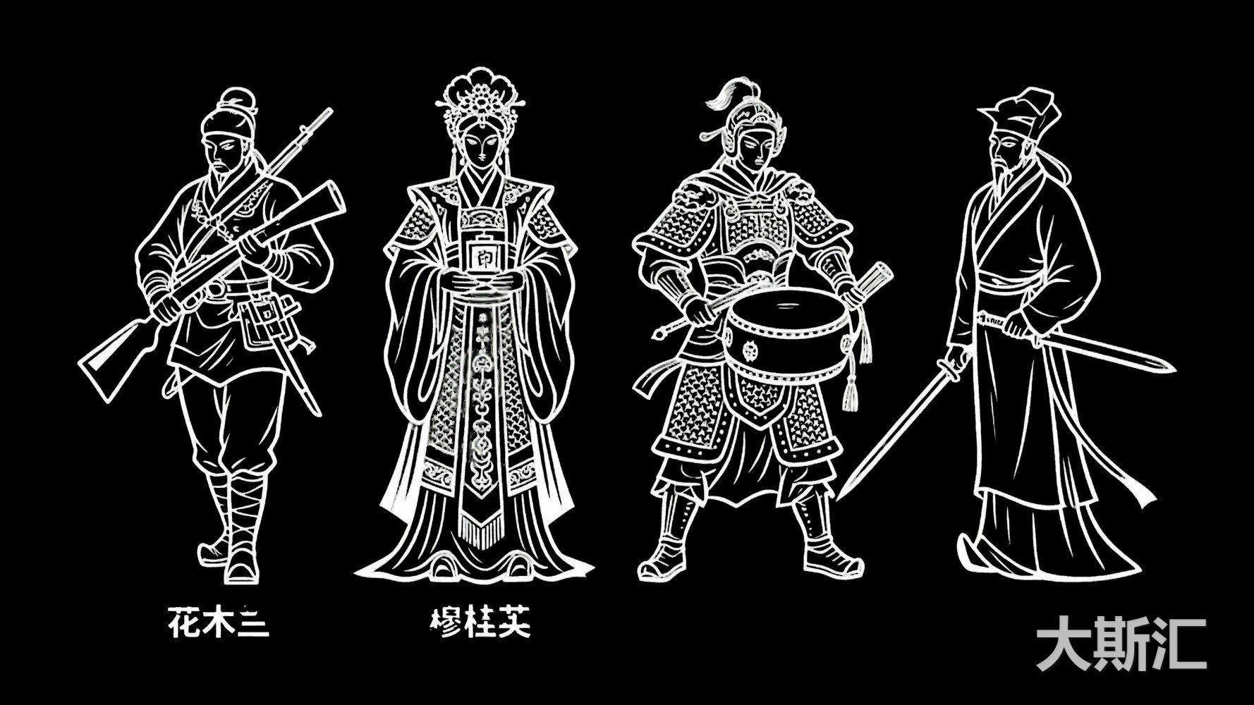 古代名人 人物SU模型