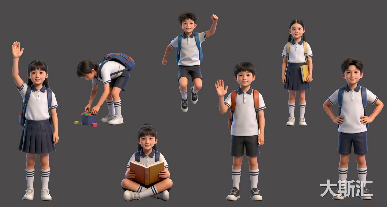 小学生2D人物预览图