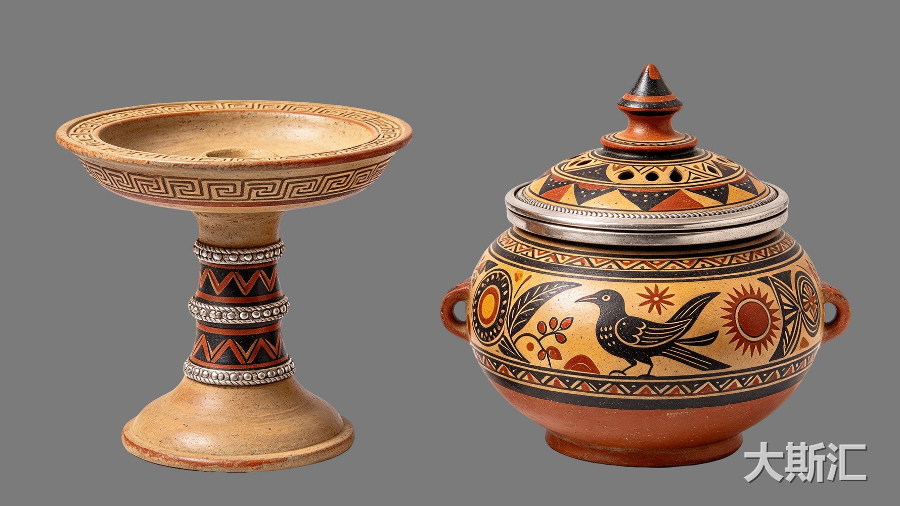 仿古彩陶器具瑶族生活物品PNG免扣预览图